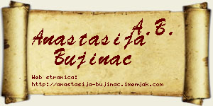 Anastasija Bujinac vizit kartica